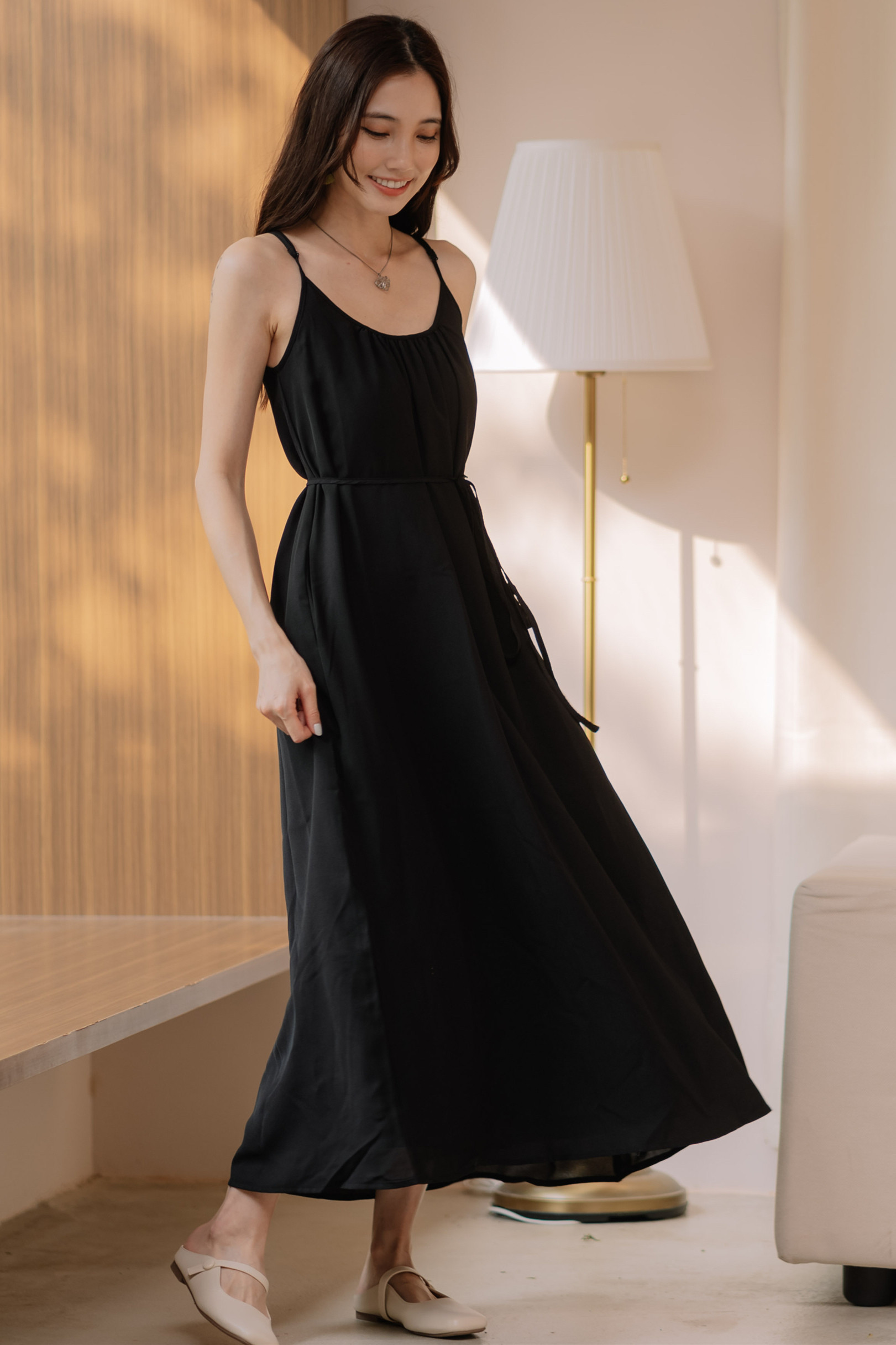 Maxi dress with black 2024 top and printed bottom