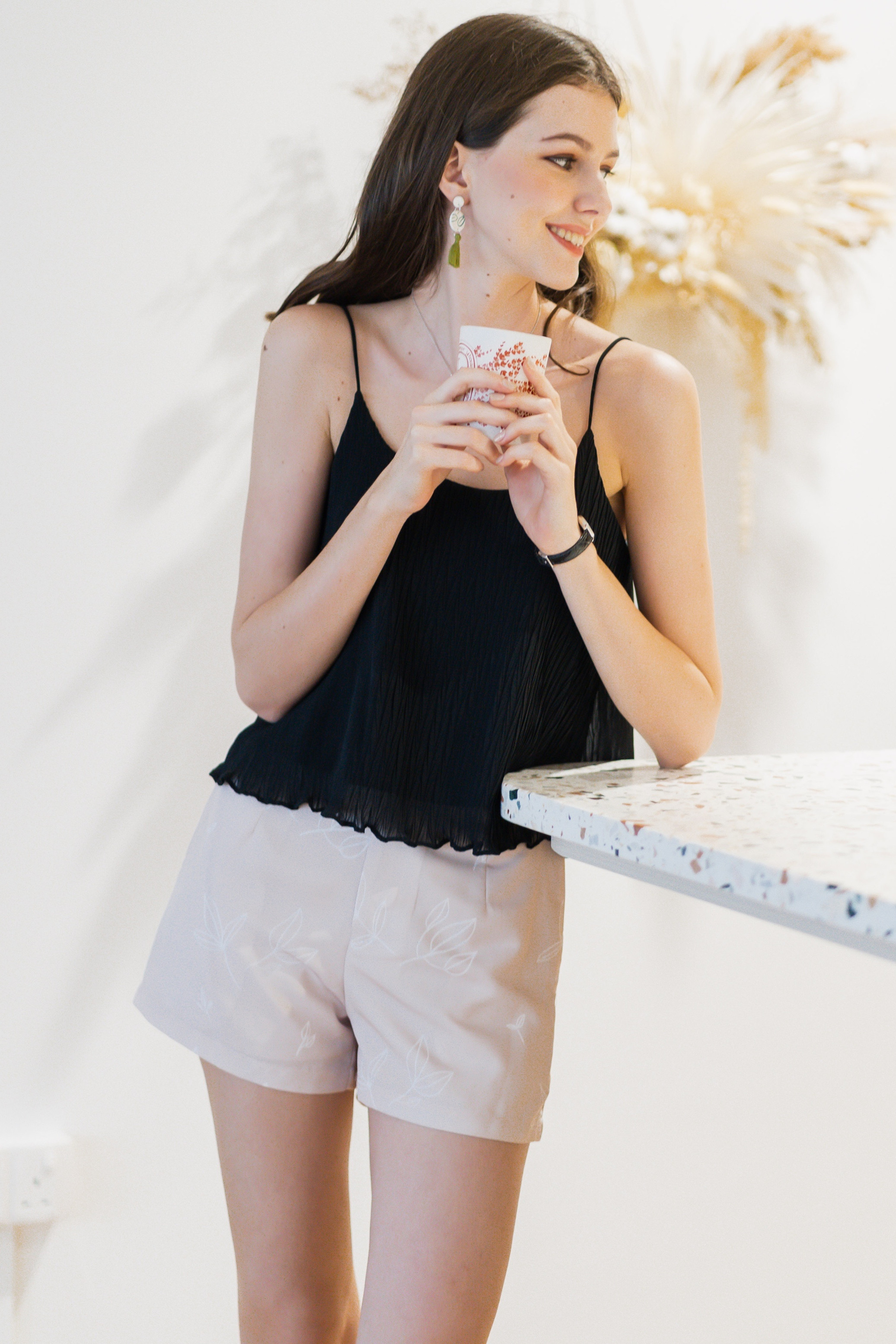 Black Scalloped Tank