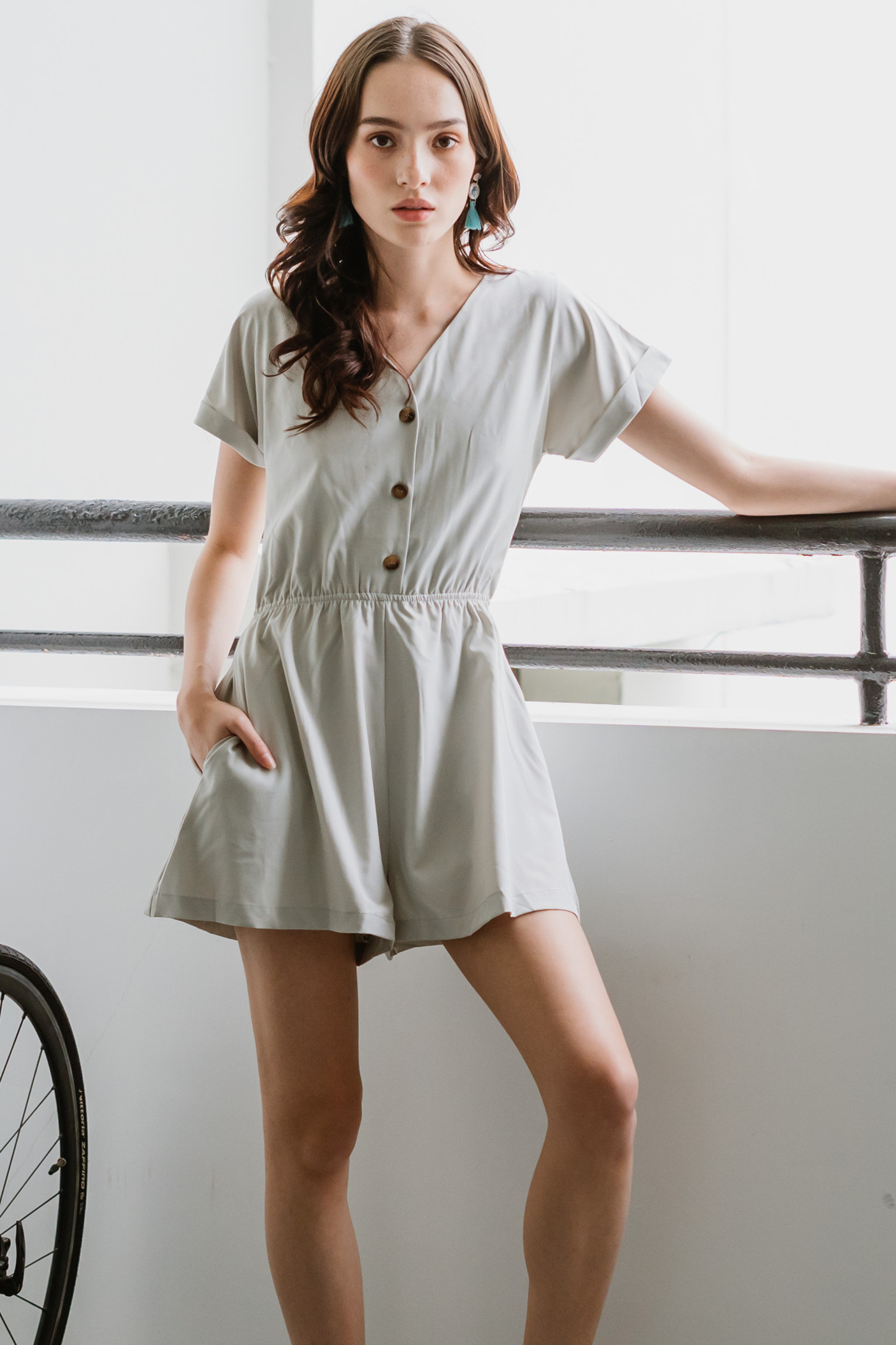 elastic waist romper