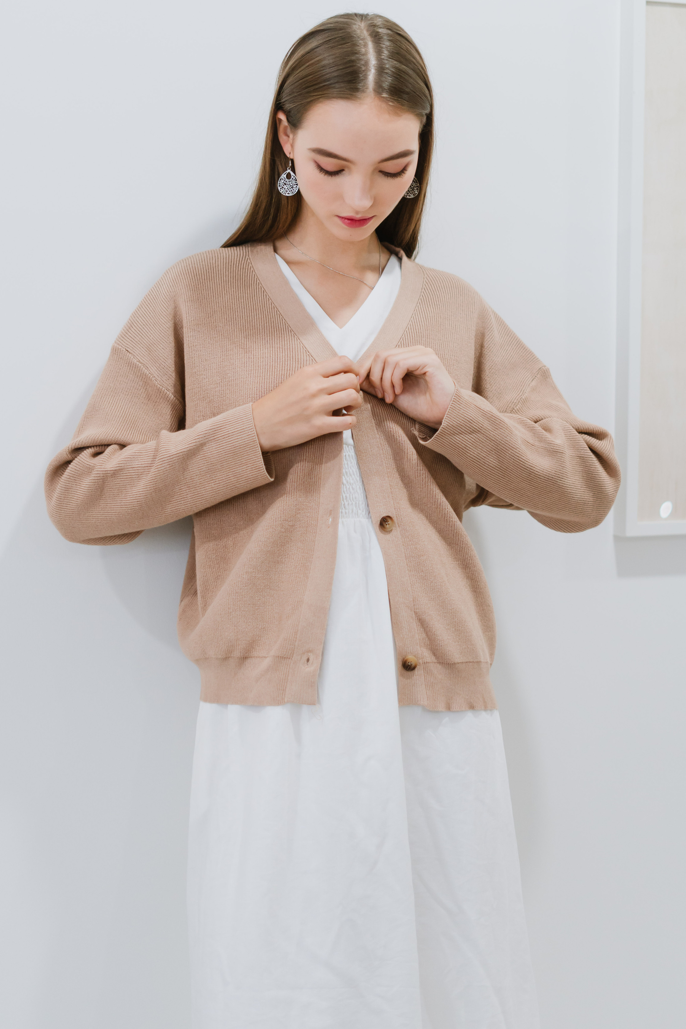 ACW Cozy Button Knit Oversized Cardigan in Brown | Anticlockwise