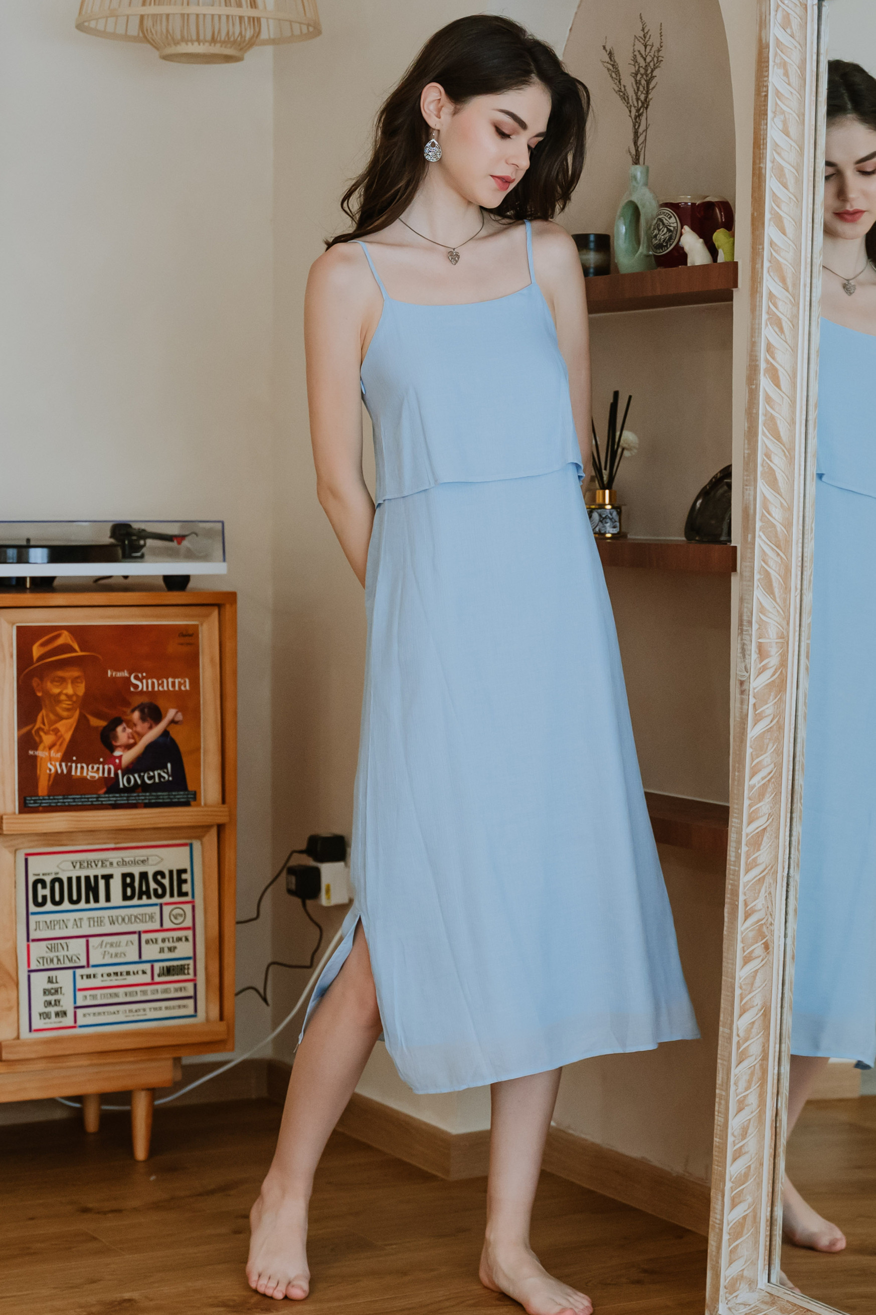 マラソン限定！ポイント5倍 LAYERED CAMI FLARE DRESS | irai.co.id